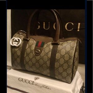 AUTHENTIC GUCCI BOSTON LEATHER BAG